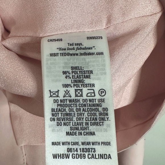 TED BAKER CALINDA SOFT BLOSSOM BARDOT DRESS PINK - Picture 7 of 14